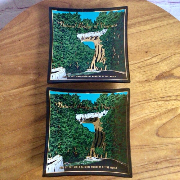 Natural Bridge of Virginia Glass Dishes - Set of 2 - Picture 1 of 6
